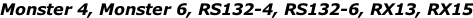 Monster 4, Monster 6, RS132-4, RS132-6, RX13, RX15